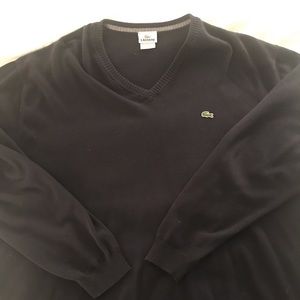 Lacoste Navy V-Neck Sweater